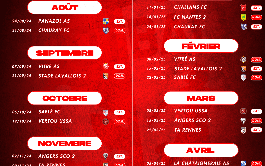 CALENDRIER NATIONAL 3
